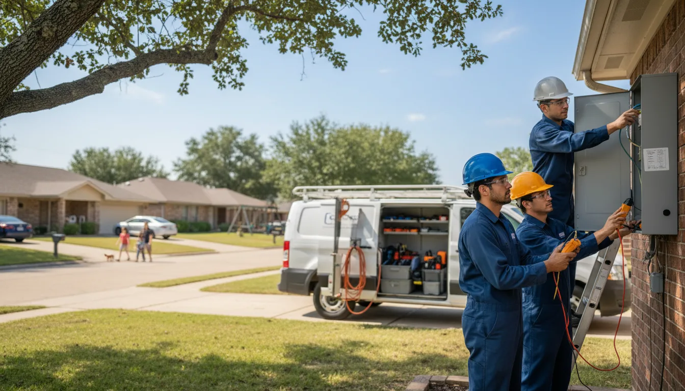 Certified electrician providing emergency electrical services in Forney, TX
